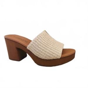 NEW CORDANI women's waylin sandal in beige raffia